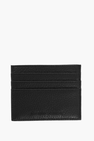 EMPORIO Textured Leather Card Holder with Embossed Logo