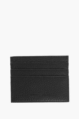 EMPORIO Textured Leather Card Holder with Embossed Logo