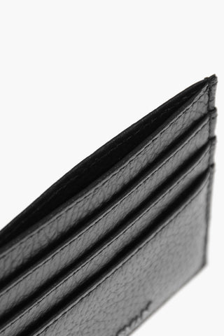 EMPORIO Textured Leather Card Holder with Embossed Logo