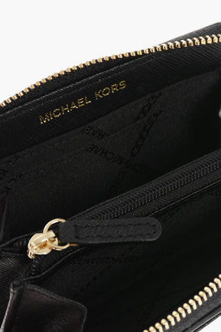Textured Leather Wallet with Golden-Effect Details