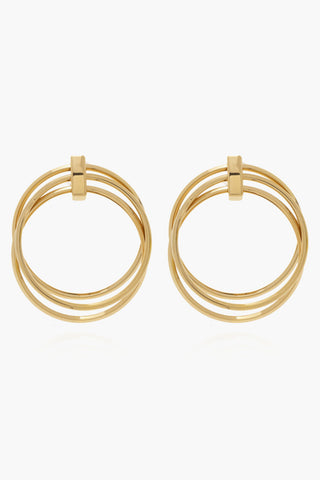 Golden Effect Brass Hoops Earrings