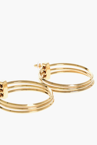 Golden Effect Brass Hoops Earrings