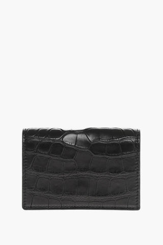 Solid Color Crocodile Leather Card Holder