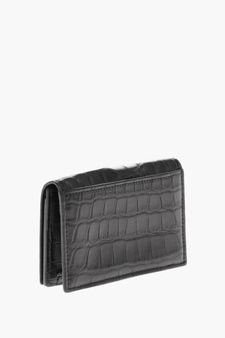 Solid Color Crocodile Leather Card Holder