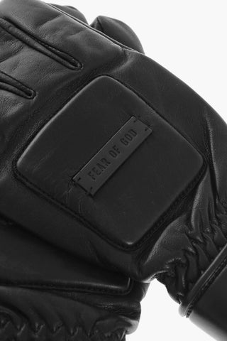 Solid Color Leather Gloves with Cashmere Lining