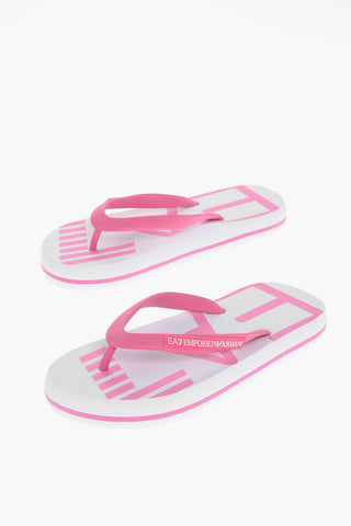 EA7 EMPORIO Two-Tone Flip Flops with Printed Logo