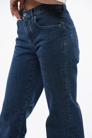 High Waisted Mid Washed Straight-Fit Jeans