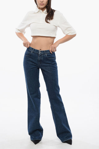 High Waisted Mid Washed Straight-Fit Jeans