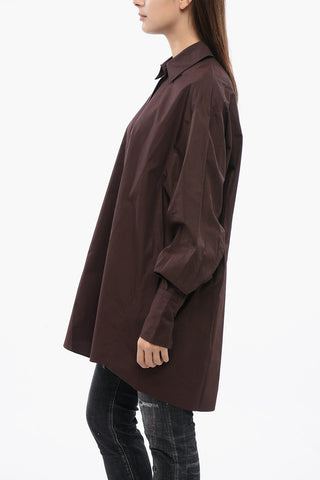 Cotton Oversized Shirt with Baloon Sleeves