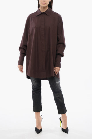 Cotton Oversized Shirt with Baloon Sleeves