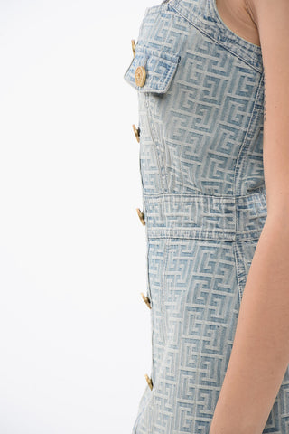 Vestito Mini In Denim Monogram 