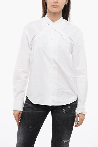 POPLIN CROSS COLLAR SHIRT WHITE WHITE