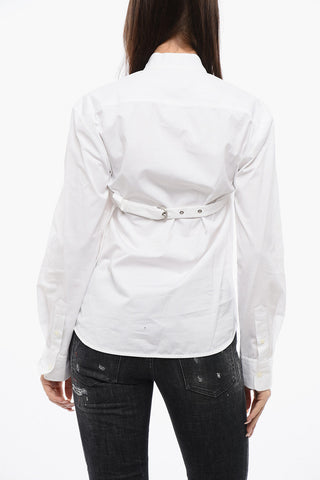 POPLIN CROSS COLLAR SHIRT WHITE WHITE