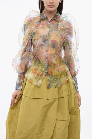 TULLE Sheer DAY DREAMING Blouse with Puffed Sleeves