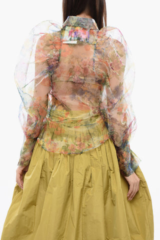 TULLE Sheer DAY DREAMING Blouse with Puffed Sleeves