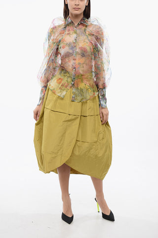 TULLE Sheer DAY DREAMING Blouse with Puffed Sleeves