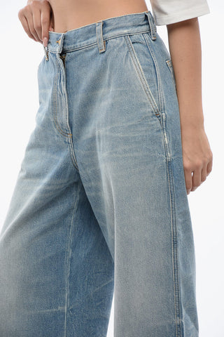High Waisted Wide Fit Light Washed Jeans