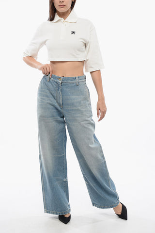 High Waisted Wide Fit Light Washed Jeans