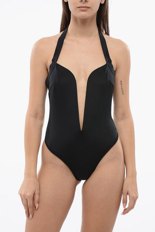 One-Piece Swuimsuit With Deep Neckline