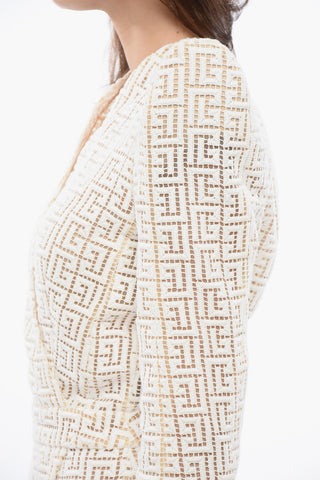 Monogramm-Wickelkleid mit Statement-Trägern