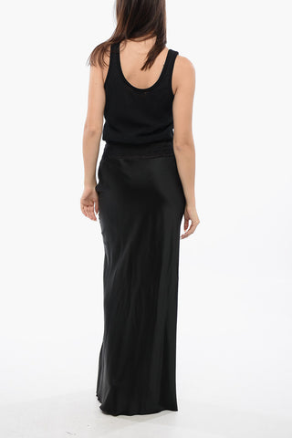 Mesh LACE NET Tank Dress with Satin Skirt