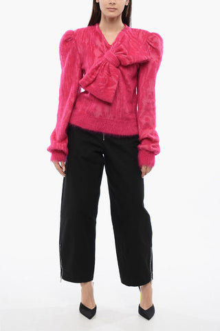 Maglione In Lana Con Maxi Fiocco