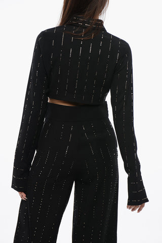 Kurz geschnittene Bluse mit Strass