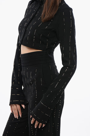 Kurz geschnittene Bluse mit Strass