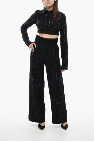 Kurz geschnittene Bluse mit Strass