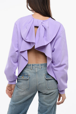 Long-Sleeved Blouse BACK BOW with Ruffles