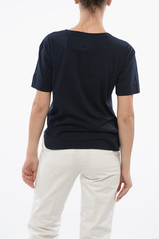 PENN-RICH T-Shirt in Cotone con Logo Stampato e Microborchie