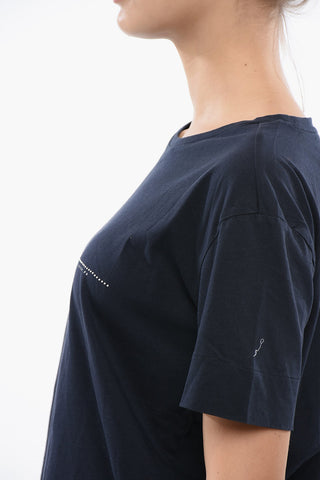 PENN-RICH T-Shirt in Cotone con Logo Stampato e Microborchie