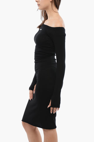 FOR EVER Knitted SCOOP Sheath Dress with Boat Neckline