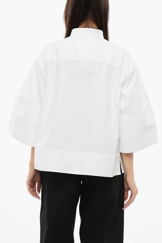 Camicia in Popelin con Abbottonatura Nascosta