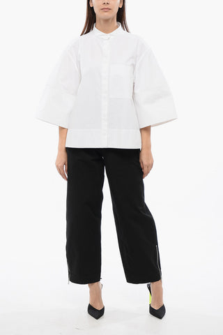 Camicia in Popelin con Abbottonatura Nascosta