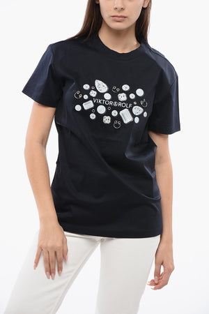 Printed T-Shirt With Piercing Details