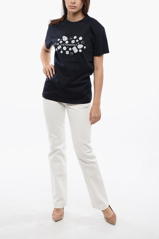 Printed T-Shirt With Piercing Details