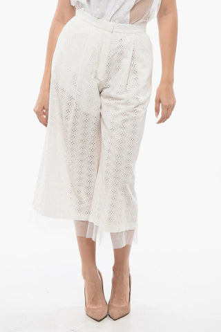 Pantaloni A Vita Alta NICE & BREEZY Sangallo Con Pinces