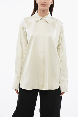 Camicia in Twill con Abbottonatura Nascosta