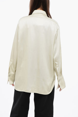 Camicia in Twill con Abbottonatura Nascosta