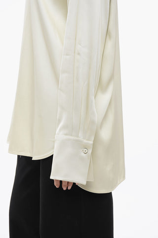 Camicia in Twill con Abbottonatura Nascosta