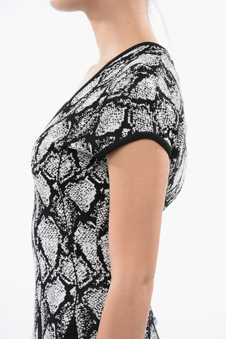 Vestito Senza Maniche Con Motivo Pitonato Jacquard