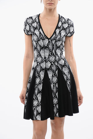 Vestito Senza Maniche Con Motivo Pitonato Jacquard