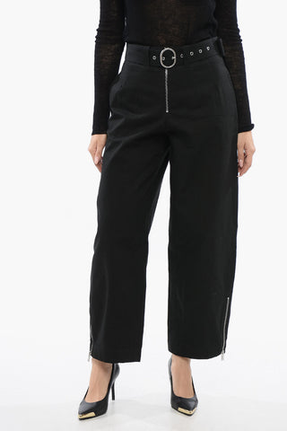 Wide-leg Belted Pants