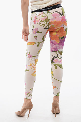 Transparente Leggings mit Blumenprint