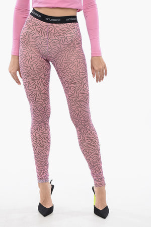 Leggings Sheer PRIVATE PARTY Con Logo Allover