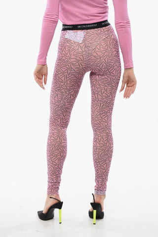 Leggings Sheer PRIVATE PARTY Con Logo Allover