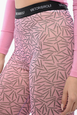 Leggings Sheer PRIVATE PARTY Con Logo Allover