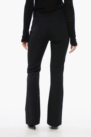 Flare-Fit Pants With Jewel Buttons