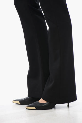Flare-Fit Pants With Jewel Buttons